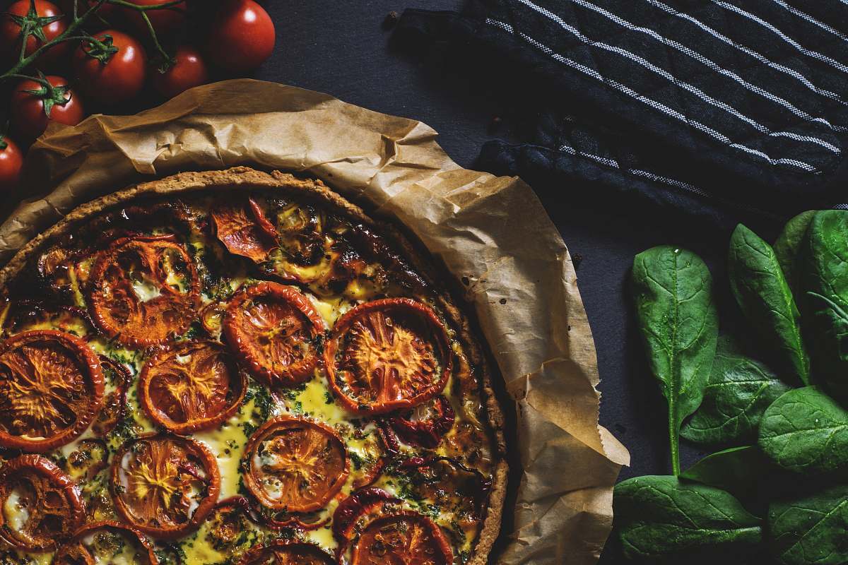 citrus fruit baked tomatoes and cheese pizza flora